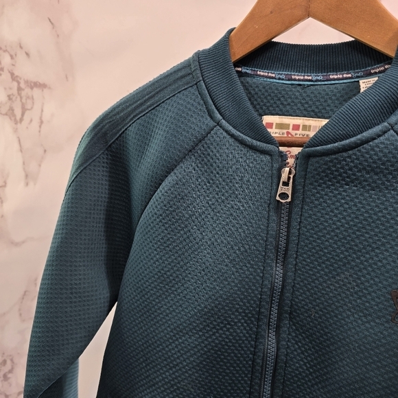 Triple Five Soul NYC Jacket Womens Small Green Bomber Vintage Active - Picture 2 of 12